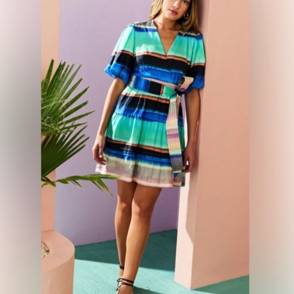 NWT Marie Oliver Callie Dress in Watercolor Print Org $359 - Picture 2 of 6